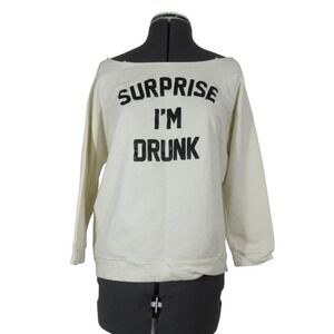 Kotton Click Graphic Sweatshirt Women's M Oversized‎ French Terry Boat Neck
